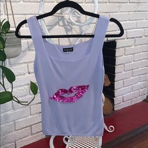 Sequined lips tank